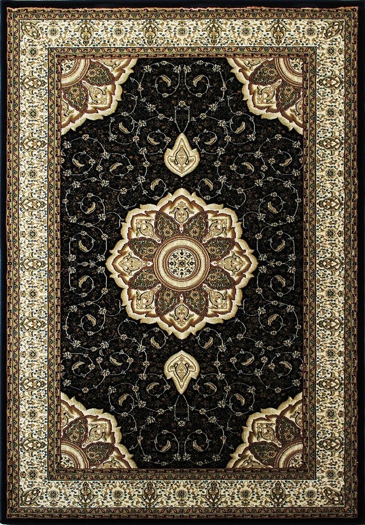 BE Koberec Anatolia 5328 BLACK – čierny obdĺžnikový Rozmer: 70x100 cm