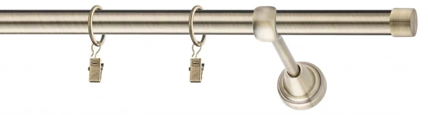 Dekorstudio Mosadzná jednoradová garniža LUNA 19mm Dĺžka: 120cm, Typ uchytenia: Držiak modern, Typ príslušenstva: Bez príslušenstva