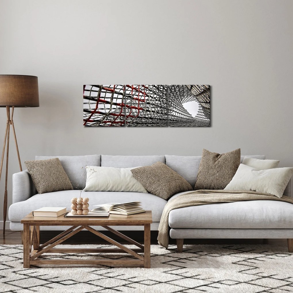 Obraz železné konštrukcie (s hodinami) (90x30 cm)