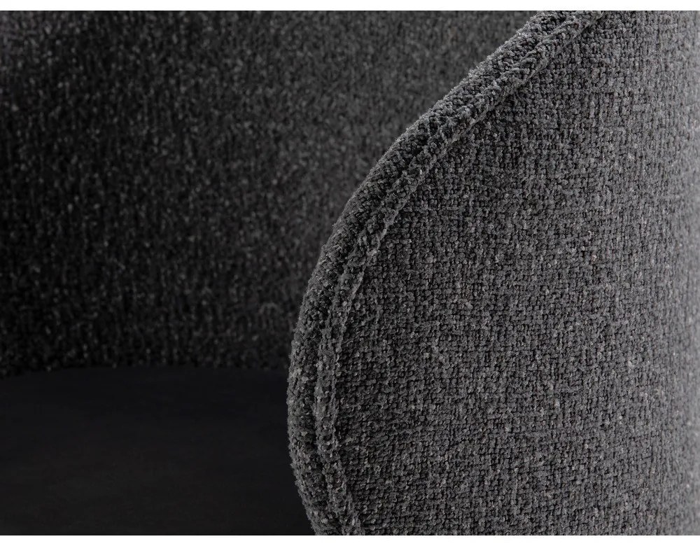 Tmavosivé zamatové kreslo Inez – Micadoni