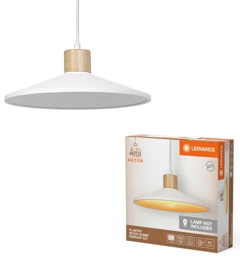 Ledvance - Luster na lanku DECOR PLASTER 1xE27/25W/230V pr. 32 cm sadra biela