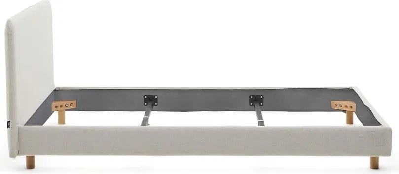 Sivá čalúnená dvojlôžková posteľ bez roštu 160x200 cm Valma – Kave Home