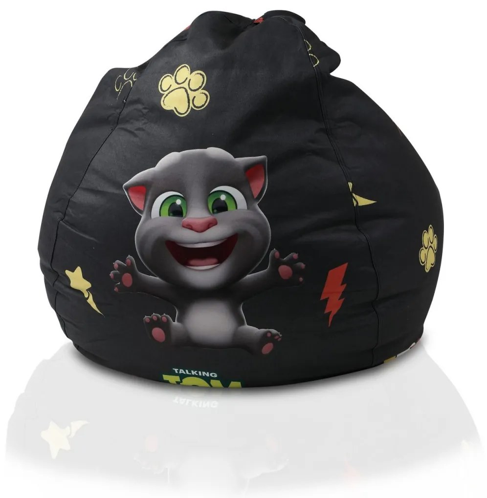 Sedací vak Talking Tom & Friends – detský kresielkový vak s opierkou nôh Farba: F - fialový