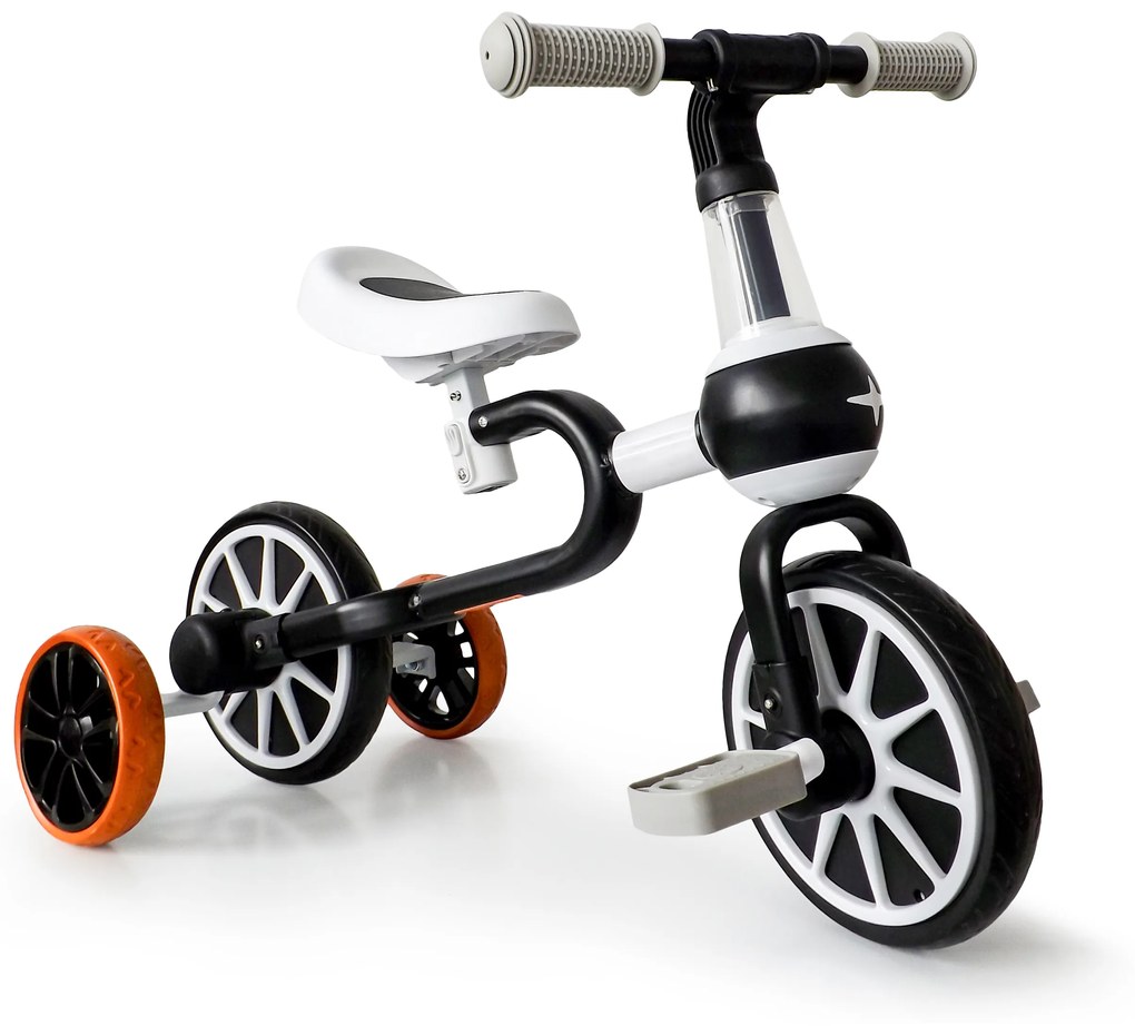 Bicykel na bežky 4v1 Pedále Bočné kolieska čierne ECOTOYS