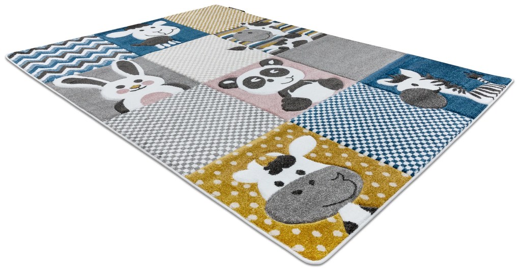 Koberec PETIT ZOO ZVIERATÁ, krémovo - sivý