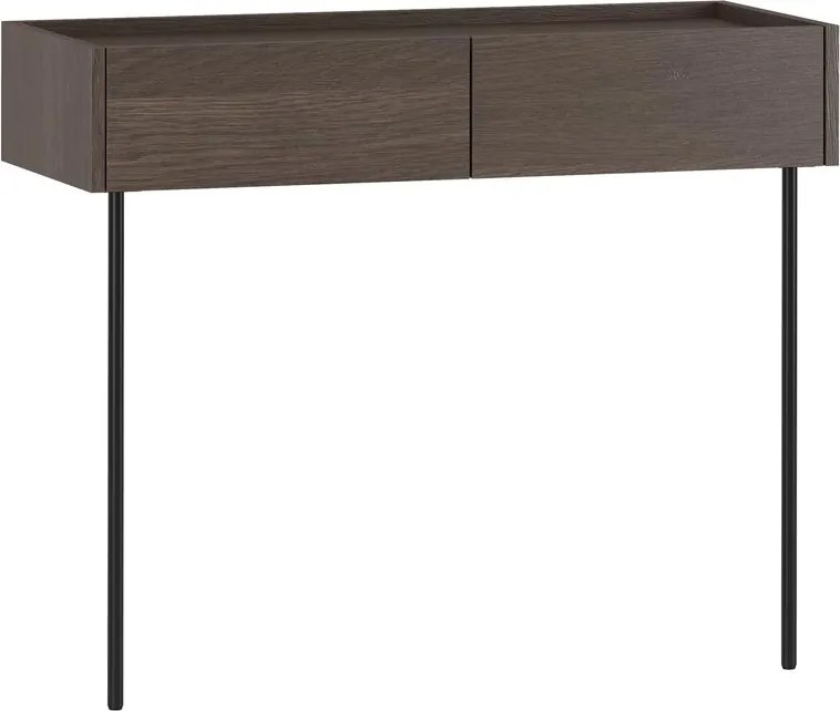 Konzola Dunari 100 cm so zásuvkami a kovovými nohami - dub dunin