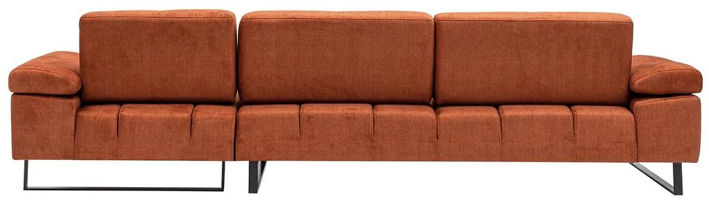 Dizajnová rohová sedačka Vatusia 314 cm oranžová - pravá