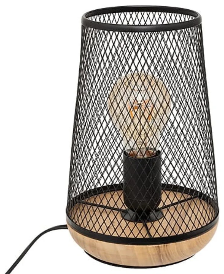 Kovová stolná lampa ZELY 23 cm, čierna