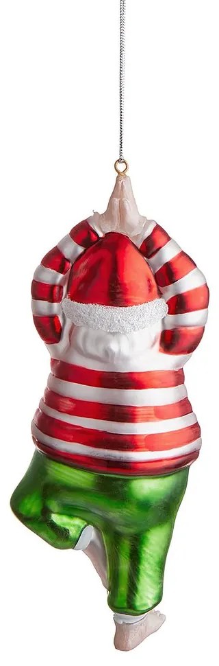HANG ON Glas Ornament Yoga Santa -