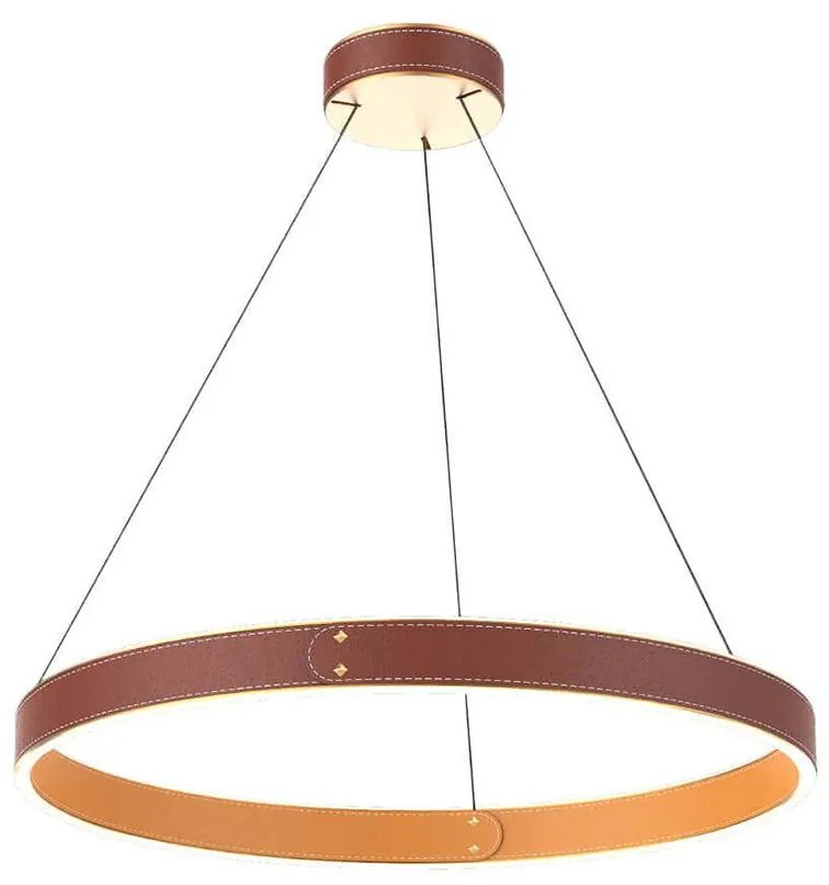 Klausen 142027 - LED Luster na lanku LEATHER LED/47,8W/230V hnedá/oranžová