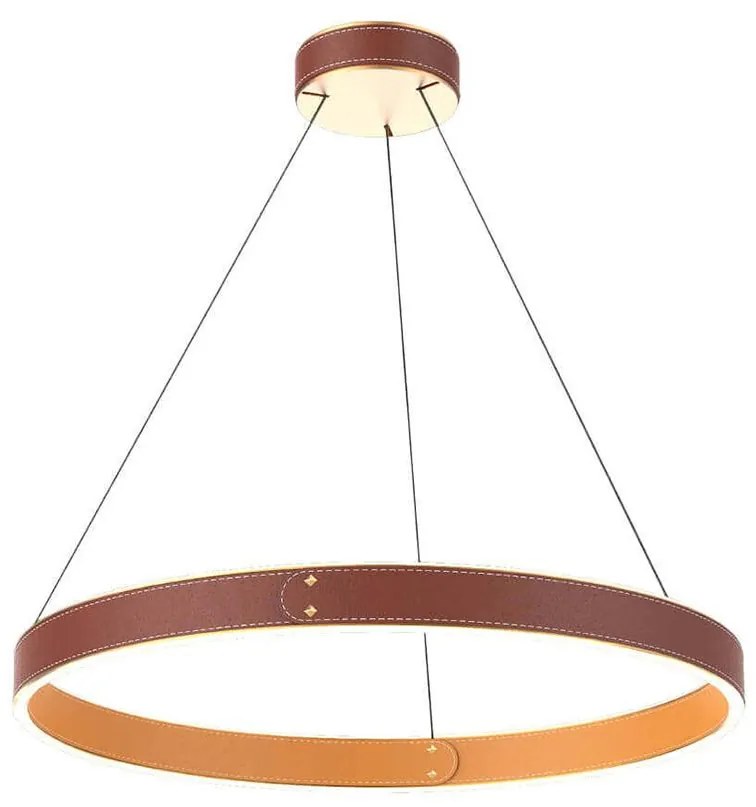 Klausen  Klausen 142027 - LED Luster na lanku LEATHER LED/47,8W/230V hnedá/oranžová KS0210