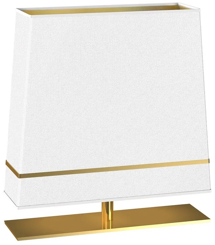 Stolná lampa Volans, 1x biele/zlaté textilné tienidlo, g