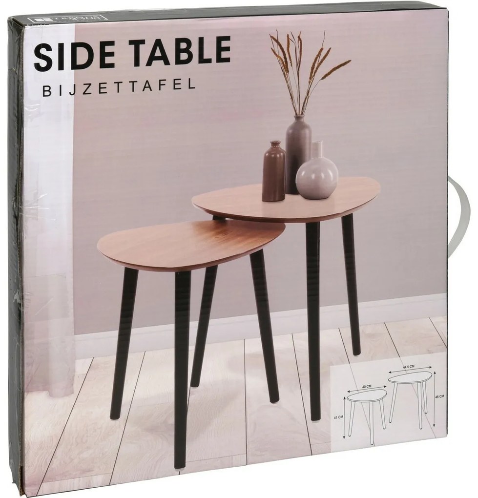 Set konferenčných stolíkov Hazelnut 2 ks, hnedá​
