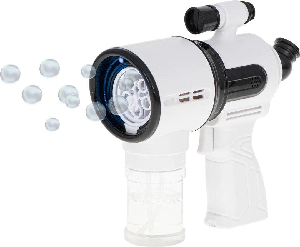 KIK Pištoľ na mydlové bubliny biela
