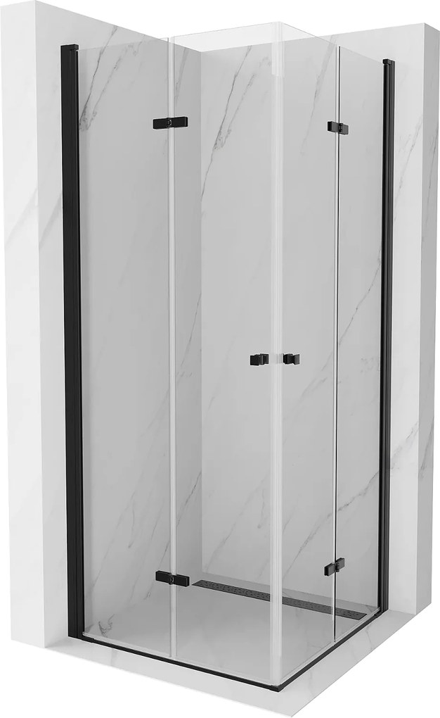 Mexen Lima Duo sprchovací kút 80 x 80 cm, 6mm číre sklo-čierny profil, 856-080-080-70-00-02