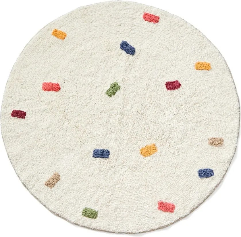 Krémovobiely bavlnený detský koberec ø100 cm Epifania – Kave Home