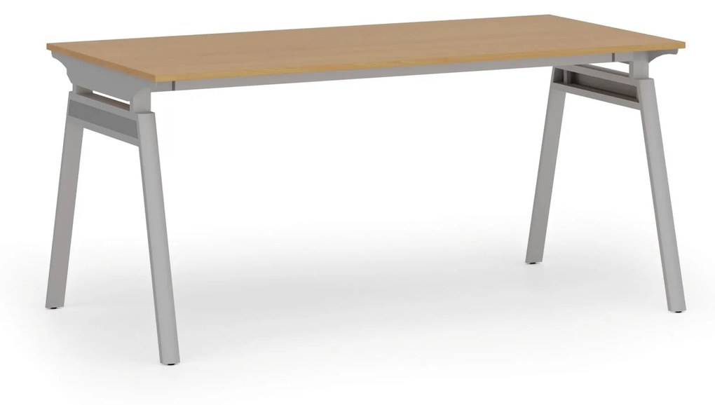 Kancelársky stôl PRIMO SIGMA, 1600 x 800 mm, sivá podnož, buk