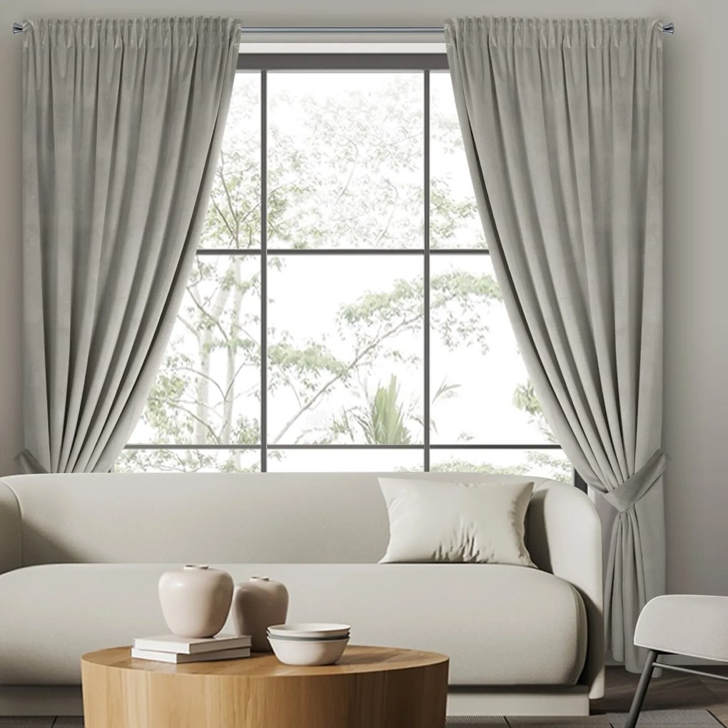 ZATEMŇOVACÍ ZÁVES NA PÁSKE ANTARA 140X300 CM SIVÁ