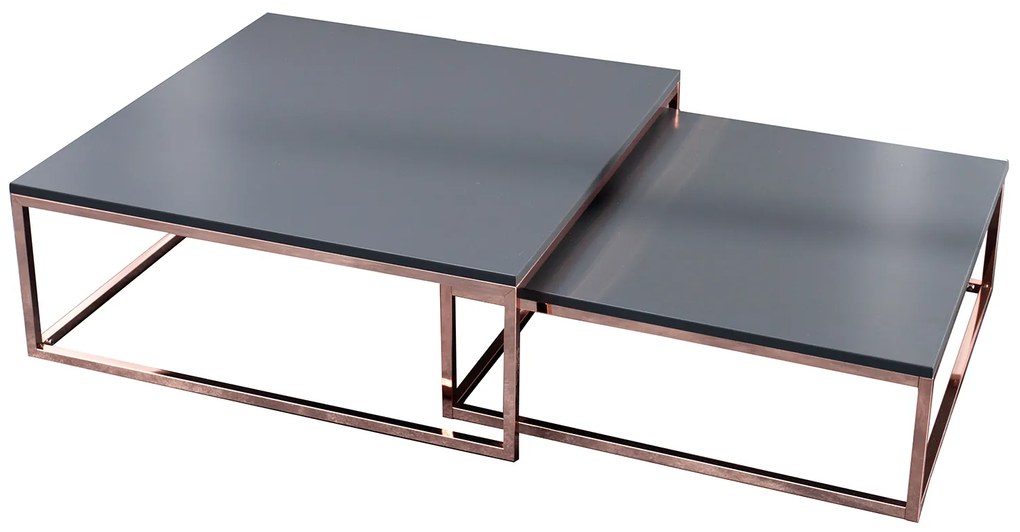 Konferenčný stolík Elements sada 2 ks antracitovej medi