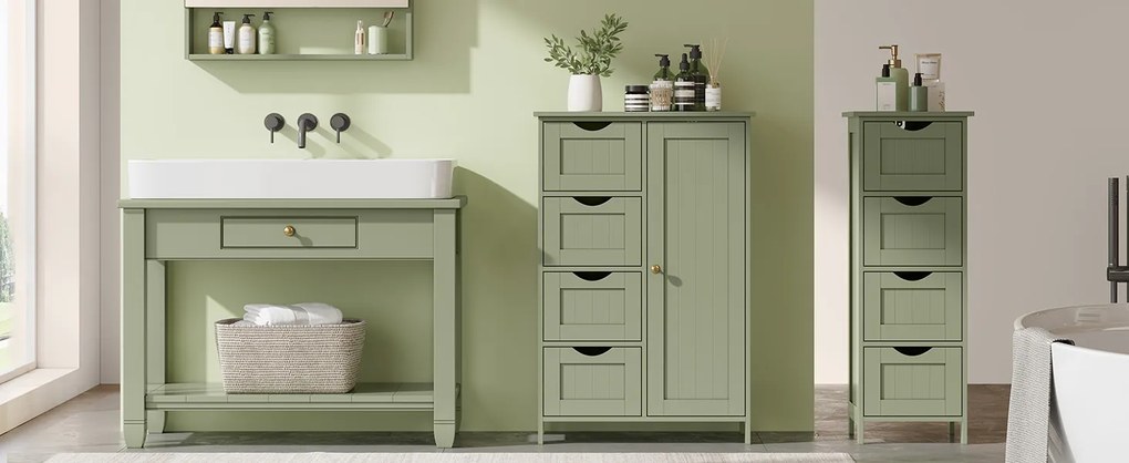 Koupelnová skříňka Vasagle Francesca zelená