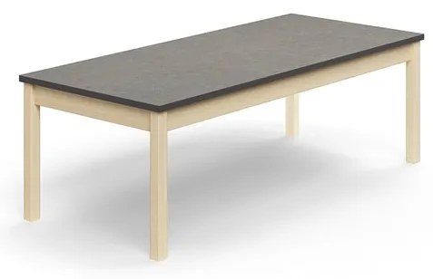 Stôl DECIBEL, 1600x700x530 mm, akustické linoleum, breza/tmavošedá
