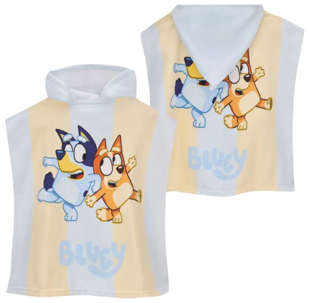 Detské pončo mikrovlákno Bluey 50x100cm Faro