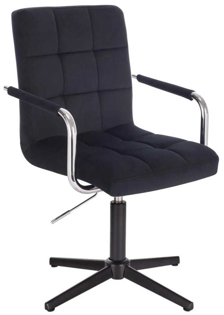 LuxuryForm DESIGN Stolička VERONA VELUR na čiernom kríži - čierna