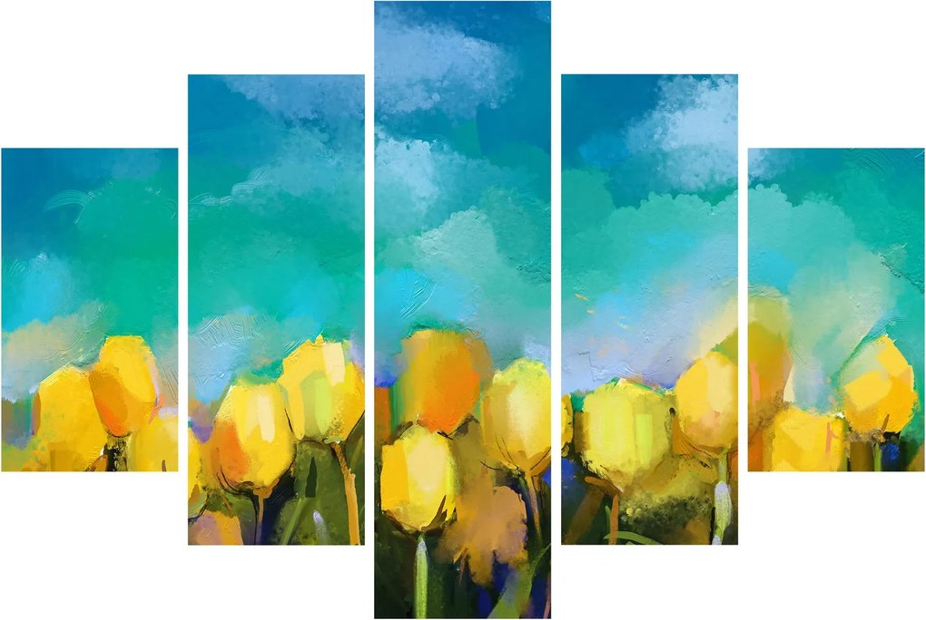 Obraz žltých tulipánov (150x105 cm)