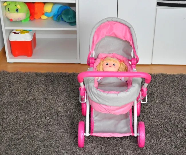 Kočík pre bábiky Alice Prestige ružový