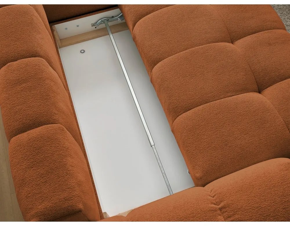 Terakotová ženilková rozkladacia/s úložným priestorom rohová pohovka (pravý roh/do L) Everest – Bobochic Paris