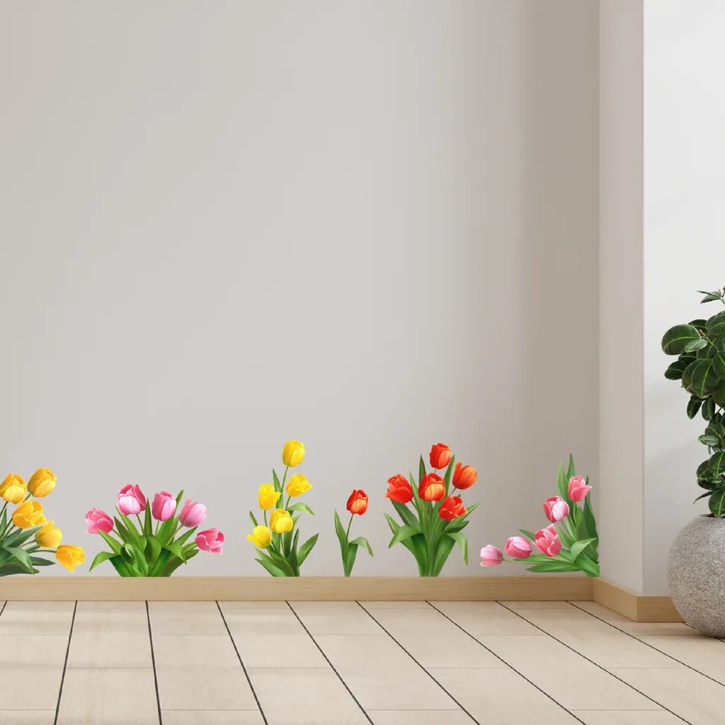 PIPPER. Tulipány - textilná nálepka na stenu