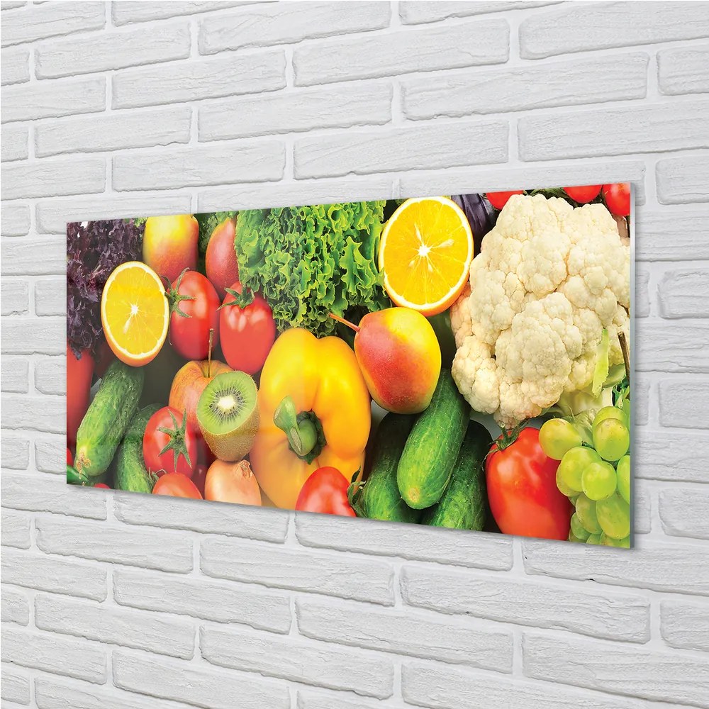 Obraz plexi Karfiol uhorka kiwi 140x70 cm