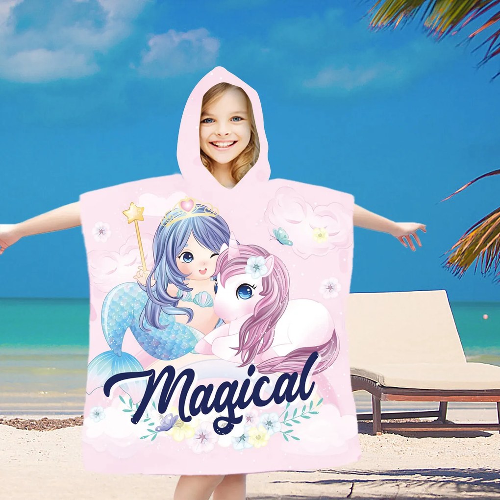 Detské pončo MAGICAL ružové
