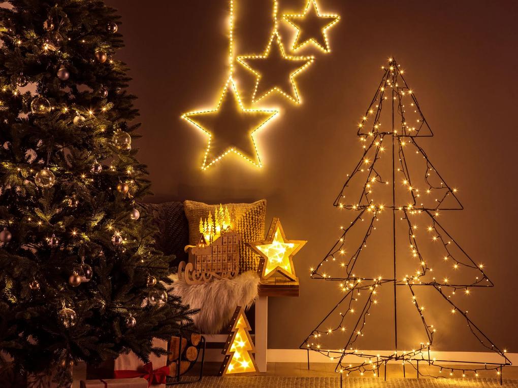 LED dekorácia sane a adventný kalendár svetlé drevo IMPALA Beliani