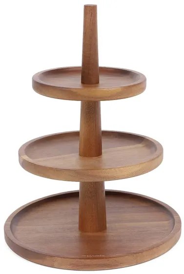 Podnos ACACIA trojposchodový čierny 838687