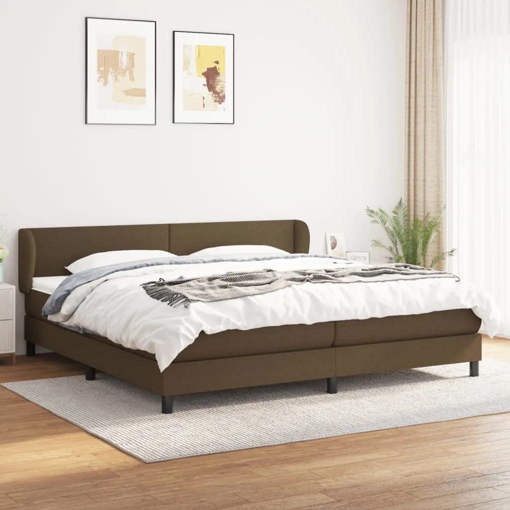 Boxspring posteľ s matracom tmavohnedá 200x200 cm látka 3126112