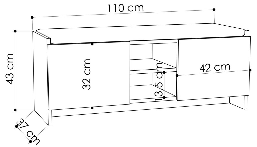 Skrinka na topánky Zuana (tmavý dub). Akcia -15%. Vlastná spoľahlivá doprava až k Vám domov. 1063283