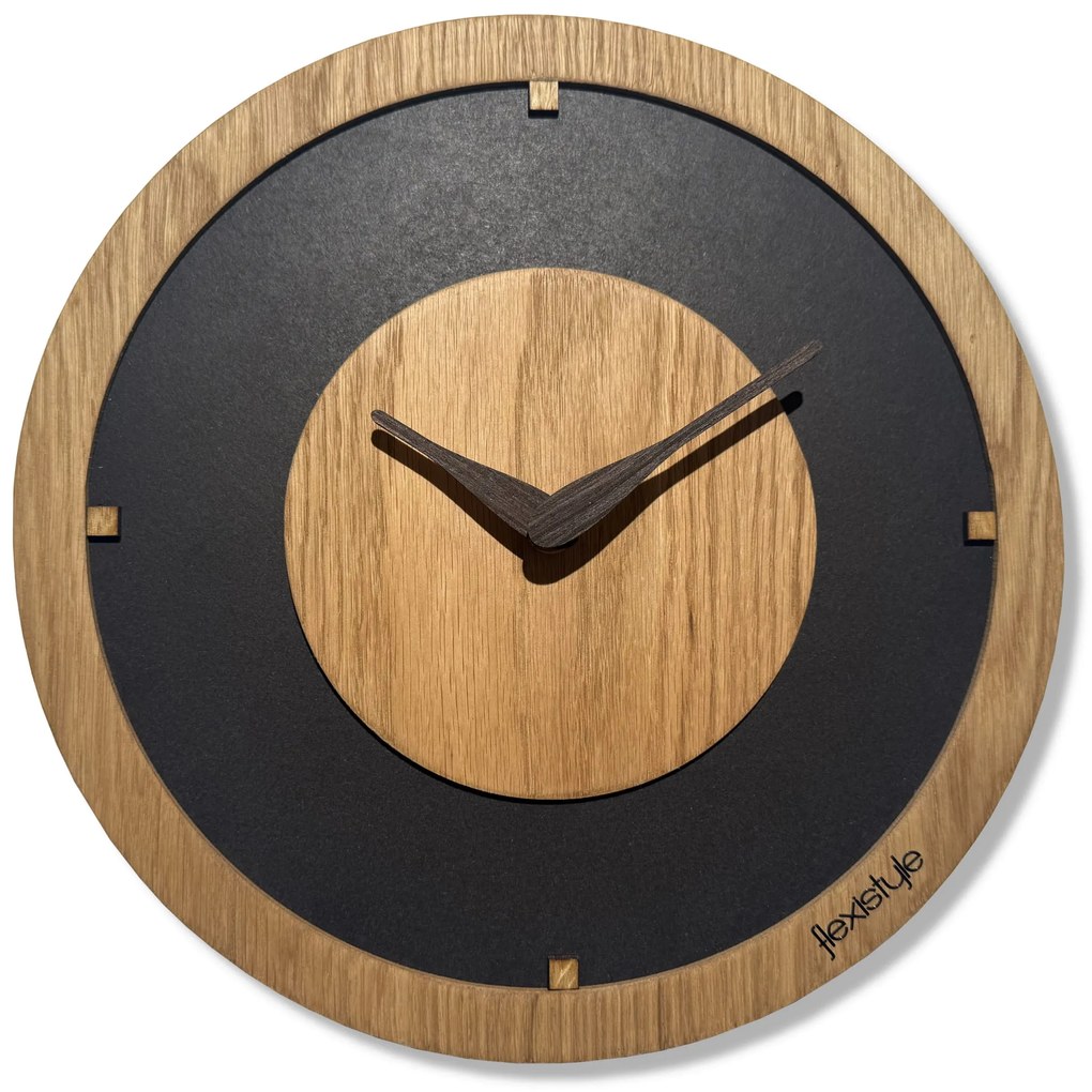 Dekorstudio Drevené hodiny na stenu Oak Flow - dub 30cm