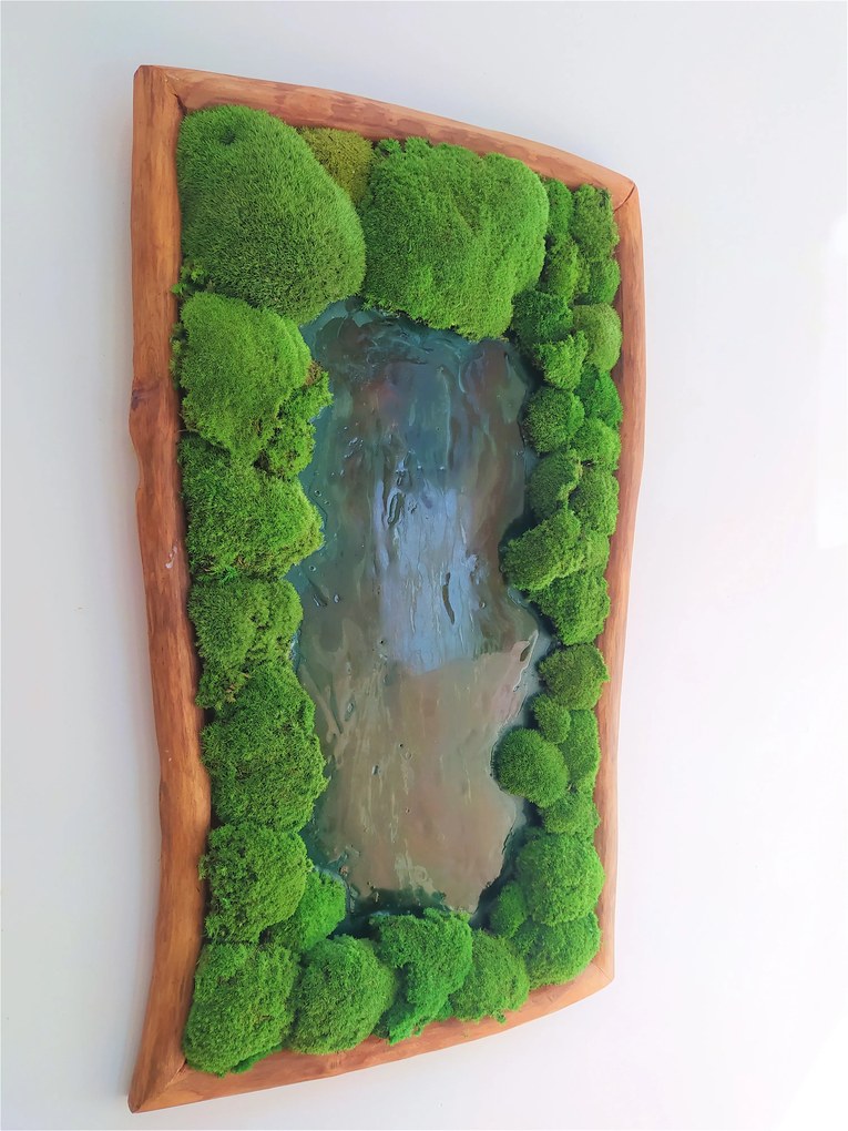 Kopčekový mach v kombinácii s epoxidovou živicou 95cm x 55cm