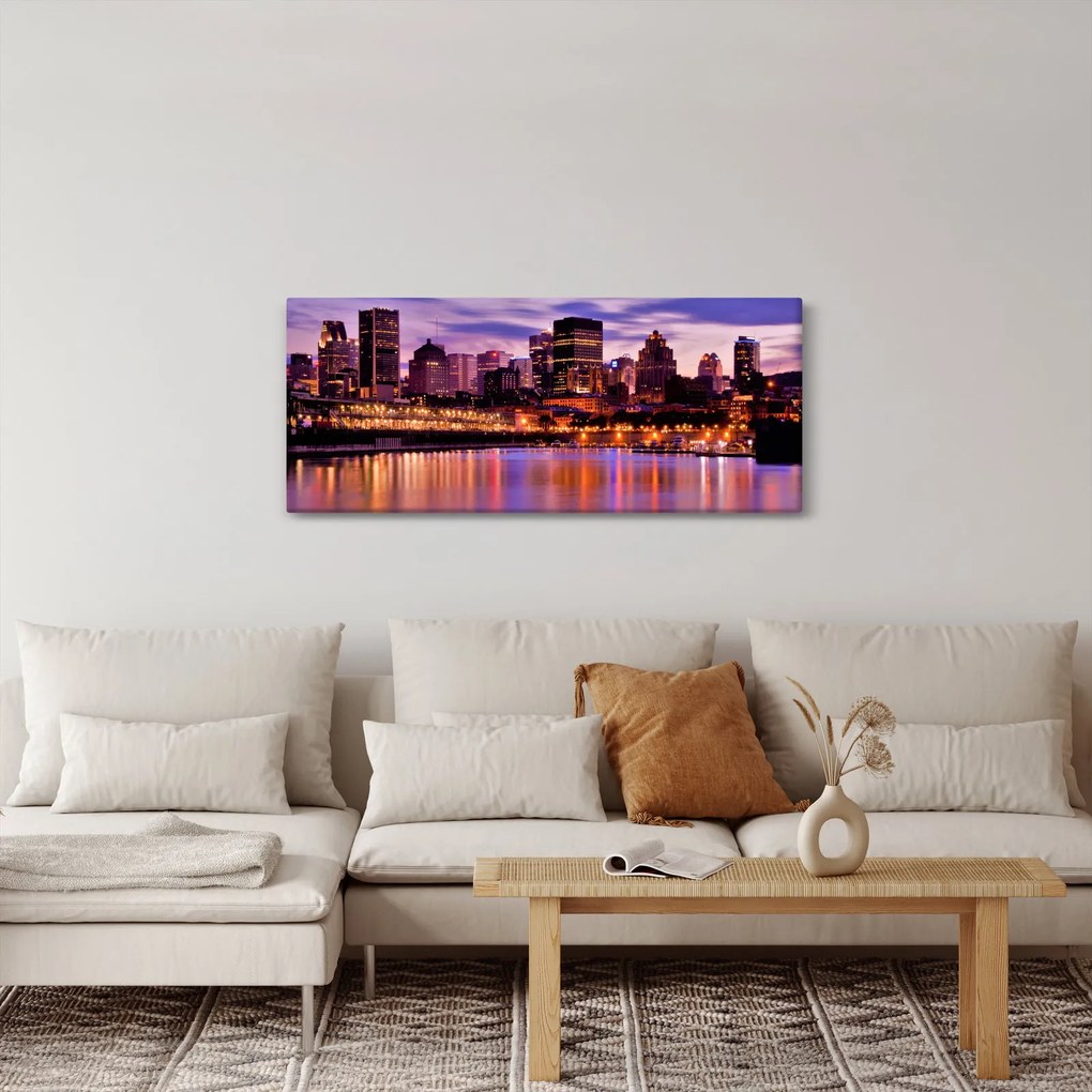 Obraz nočného mesta (120x50 cm)