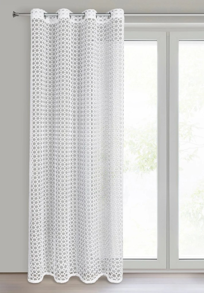 ZÁCLONA NA KRÚŽKOCH CARMEN 140X250 CM BIELA