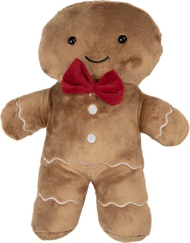 Dekoratívny hnedý vankúš Gingerbread Man - 20*5*35 cm