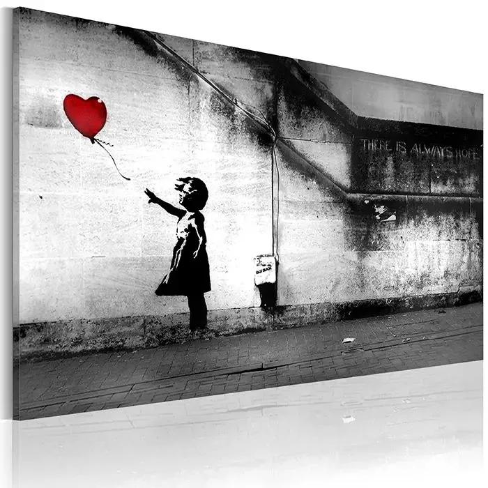 Obraz - hope (Banksy) Veľkosť: 30x20, Verzia: Na talianskom plátne