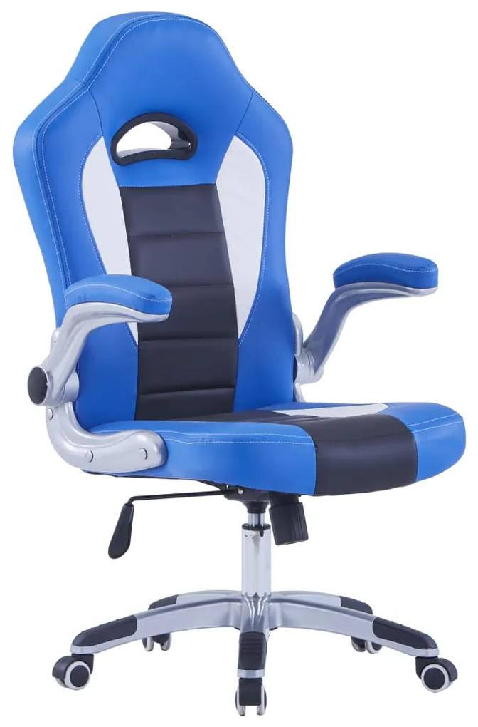 vidaXL Herná stolička modrá umelá koža