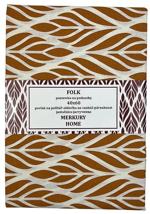 Obliečka Folk ecru/horčicová 40x60 Merkury Home