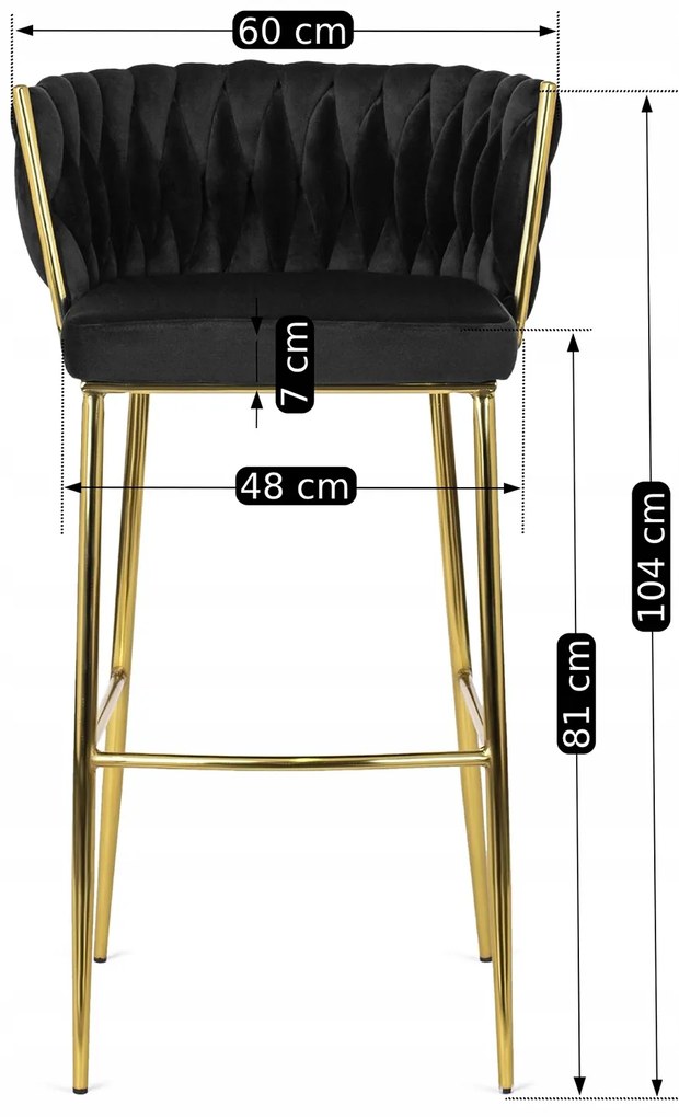 PROXIMA.store - Luxusná barová stolička FLORES FARBA: modrá, FARBA NÔH: čierna
