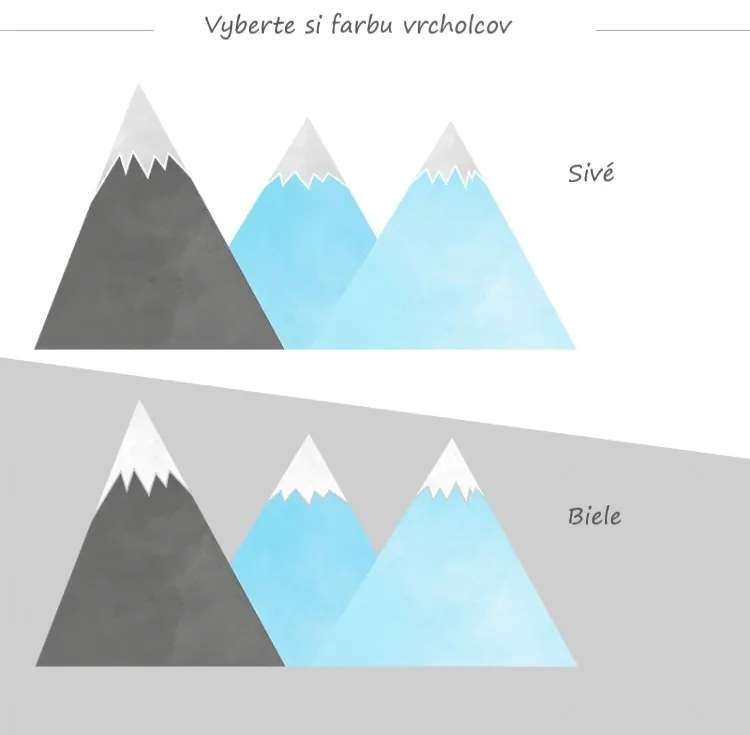 Nálepka na stenu - Hory a obláčiky, mätové