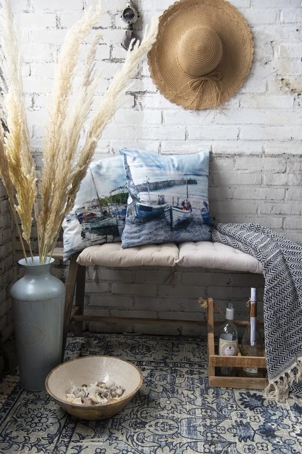 Obliečka na vankúš Loďky na pobreží - 45*45 cm