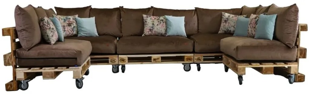 Golden Garden Paletové sedenie GG93/1 - Podsedáky a Vankúše "FIT IN" 120cm x 80cm x 15cm - penový granulát - capuccino
