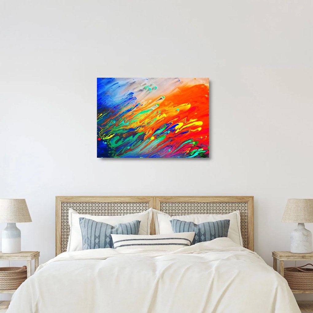Sklenený obraz - Farebná abstrakcia (70x50 cm)